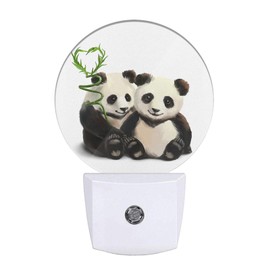 EKOBLA Cute Panda Night Lights Plug into Wall Panda Bear Bamboo Night Lamp Home Auto Sensor LED Dusk to Dawn Light for Bedroom Bathroom Kitchen Corridor