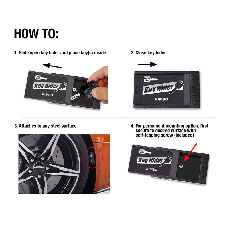 Lucky Line Jumbo Magnetic Key Hider, Case Holder for Larger