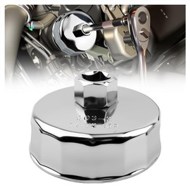 YGDMD 73-74mm Oil Filter Wrench with 1/2" Drive Port,Heavy Duty Oil Filter Removal Tool with 15 Flutes Design,Professional Oils Filters Socket for Dismantling & Installing Oils Filters