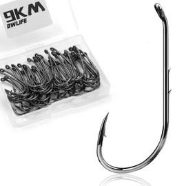 Bait Holder Fishing Hooks, Set of 50, Includes Can, Nemuri Barb, Long Axis, High Carbon Steel, Lure Fishing, For Salt, Freshwater