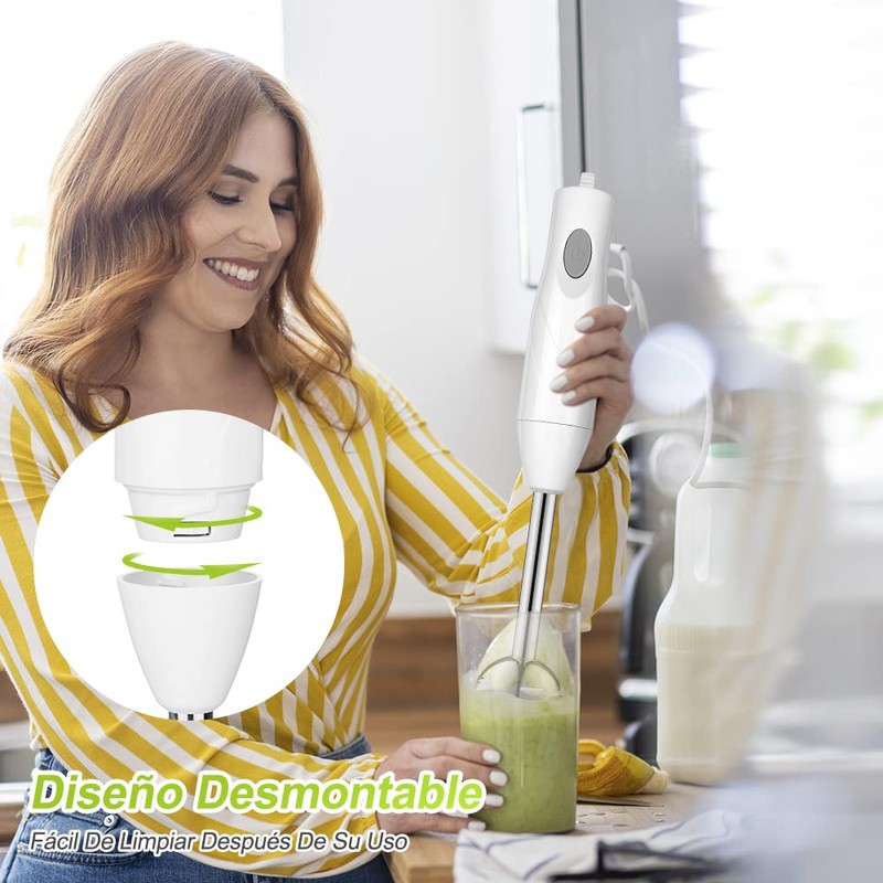 YOMYM Batidora de Mano 4 en 1 de Acero Inoxidable