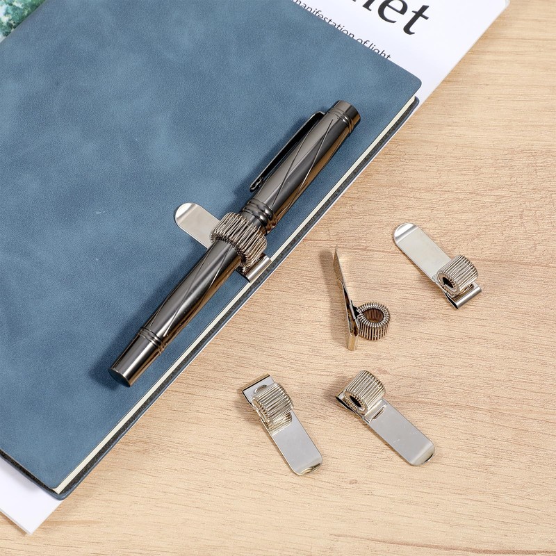YBEATY 5 Pcs Metal Pen Holder Adjustable Single Spring Loop