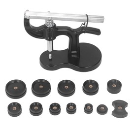 Watch Case Press Spring Arm Non Slip Handle Watch Back Case Closer with 12 Dies for Repair Maintenance