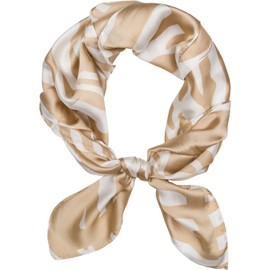 styleBREAKER 01016236 Women's Scarf with Zebra Pattern Animal Print and Coloured Edge, Square Scarf, Head Scarf, Light brown-cream