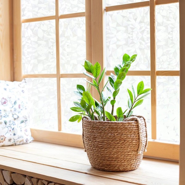 VSUDO Frosted Privacy Window Film, Geometric Diamond Pattern, Privacy Protection,