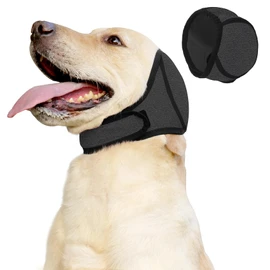 ETIAL Waterproof Dog Ear Muffs, Anti-Slip Ear Covers for Small Medium Large Breeds Swimming & Bathing, Dog Ear Wraps for Noise Protector from Thunder, Fireworks (Grey,L)