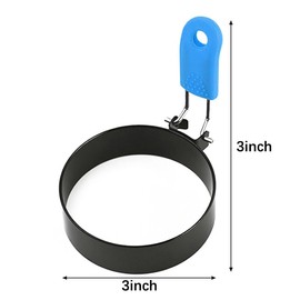 4pcs Egg Rings for Frying, Stainless Steel Egg Rings with Anti-Scald Folding Handle, Non Stick Fried Egg Rings for Household Kitchen Cooking Egg Frying Breakfast Mini Burger