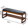 SOBIBO Solid Wood Shoe Bench, 2-Tier Entryway Bench with Cushion