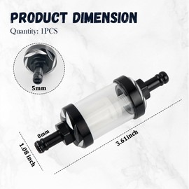 5/16 Inline Fuel Filter,Transparency Motorcycle Fuel Filter for Gasoline Filtration,Universal Washable Filtro De Gasolina Motorcycle Parts for Most Motorcycles,Atvs