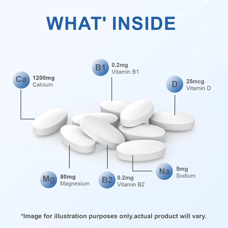 Calcium-Supple<wbr/>ment Vitamin-D3 1200-mg Magnesium-Mini - 186Tablets Unflavored...