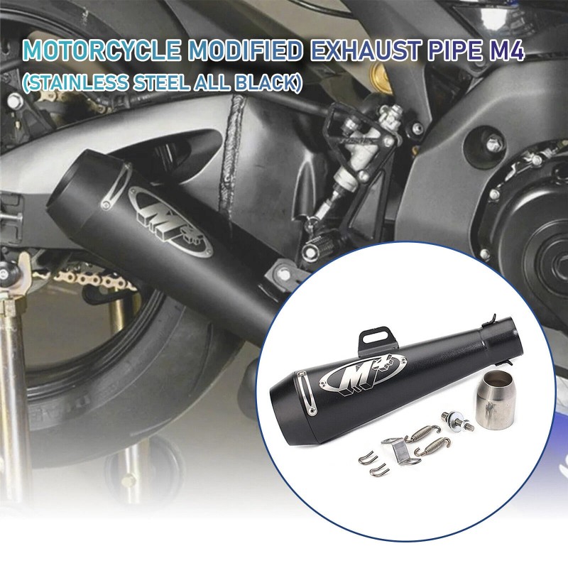 Gearzaar 38-51mm Universal Motorcycle Exhaust Muffler Pipe Slip on with
