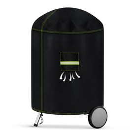 VDISRR Kettle Grill Cover, Heavy Duty 600D Oxford Fabric Grill Cover, Weatherproof, Cover for Kettle Charcoal Grill, Protective Cover for Round Grill, Diameter 77 x 90 cm