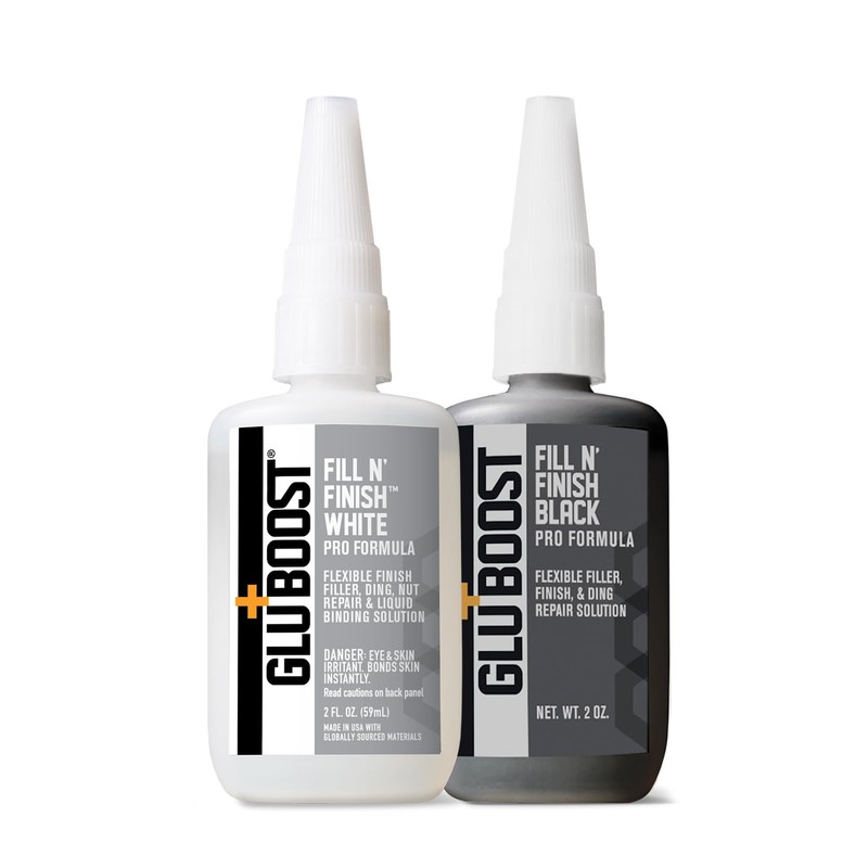 GluBoost Fill n' Finish Black - Flexible Non Cracking and