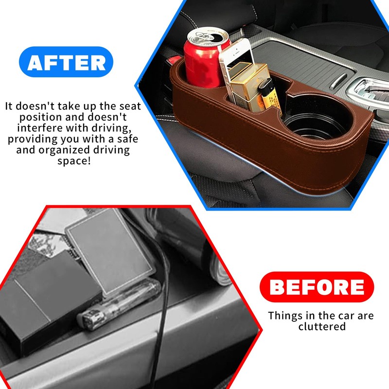 Car Cup Holder, Auto Front Seat Gap Interior Drink Organizer,