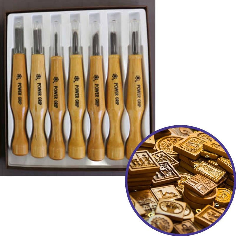 Mikisyo 800077 Power Grip Chisel, Set of 7