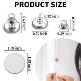Magnets for Curtains, Tumwisk 20Pairs Magnetic Curtain Clips with 20Pairs Self-Adhesive Patch, Curtain Magnets Closure Prevent Light Leaking, Magnets to Keep Curtains Closed