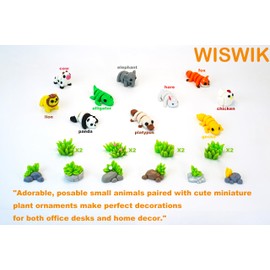22PCS Movable 3D Printed Animal & Plant Model Set - Miniature Decor Ornaments for Home/Office Desk Display, Creative Gift for Nature Enthusiasts & Festive Celebrations (Party Favors)