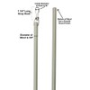 30" Fiberglass Drapery Baton Curtain Wands with Stainless Steel Snap
