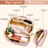 CLOUDWINGS Initial Makeup Bag, Large Capacity Travel Cosmetic Bag Set,
