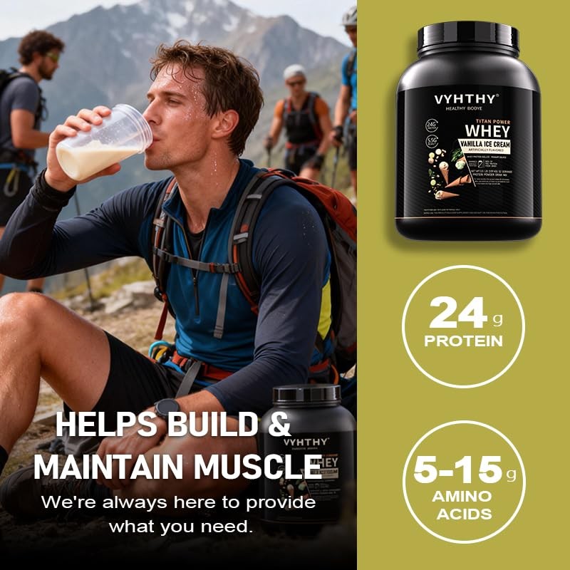 VYHTHY Vanilla ICE Cream Whey Protein Powder - 24g Protein