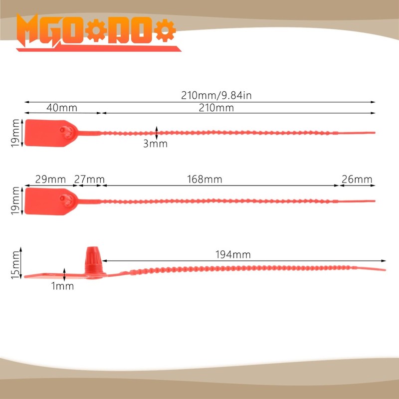 Mgoodoo 500 x Numbered Plastic Security Seals Red Lettering Self