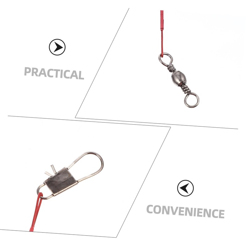 NOLITOY 100pcs Fishing Wire Leader with Swivel Bite-Resistant Rig for