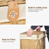Honjourai Wicker Storage Basket with Lid,Rattan Shelf Basket with Removable