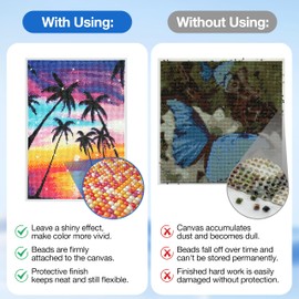 VansyLife Diamond Painting Sealer, Diamond Painting Glue with Soft Bristle Brush, Keep Fixed and Shiny for Diamond Paintings, 5D Diamond Art Accessories and Tools Kit (125mL)