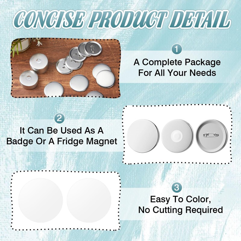 Liliaafar 60 Sets 58mm Button Supplies and 60 Sets Fridge