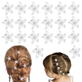 Paifeancodill Baby Girl Mini Hair Claw Clips, 20 Pcs Small Flower Hair Clips Mini Claw Clips, Sweet Artificial Bangs Clips Decorative Hair Accessories for Women Girls, Flower Hair Bangs Pin (flower)