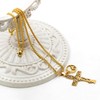 JunyiDIY Jewelry Gold Faith Necklace - Cross Tree of Life