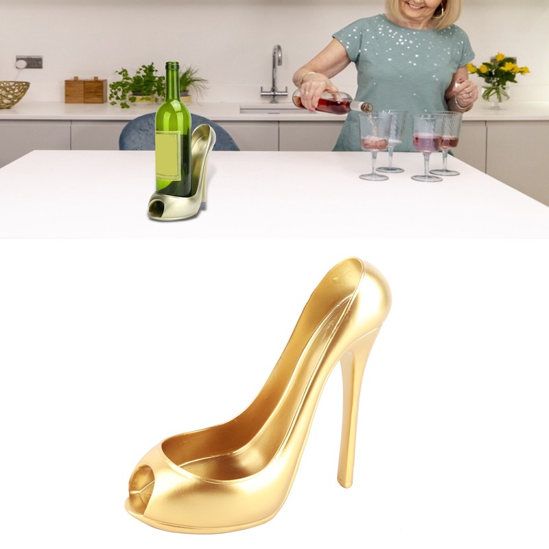 Innovative Wine Rack HighHeeled Shoe Shape Wine Bottle Display Holder