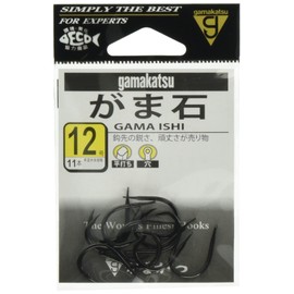 Gamakatsu 12364 Single Hook, Gamakatsu Hole, No. 12, 11 Pieces, Black