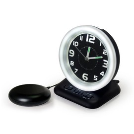 Deaf Alarm Clock with 80dB Loud Alarm, Analogue Display, Flashing Light and Vibrating Pad - The Geemarc WAKE 'N' SHAKE Vintage for Heavy Sleepers and Hard of Hearing - USB Charging Port - UK Version