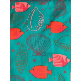 UA Scrubs SCRUB TOP SIZE M FISH SEASHELLS TEAL NWT NURSE MEDICAL VET CNA DENTAL UNIFORM