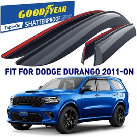 Goodyear Shatterproof Window Deflectors for Dodge Durango 2011-2025, Tape-on Rain Guards, Window Visors, Vent Deflector Visor, Car Accessories, 4 pcs. - GY008877