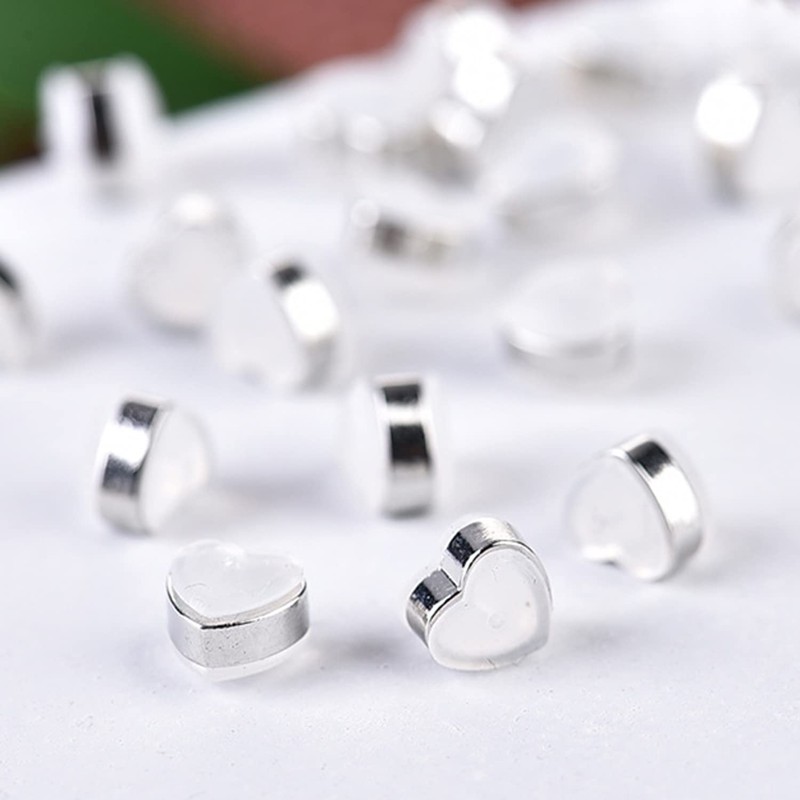 KASFREE 16 Pcs Silicone Heavy Earring Support Backs for Droopy