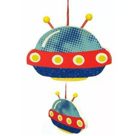 midwest.cbk Classic UFO Glitter Ornament alien extraterrestrial flying Saucer