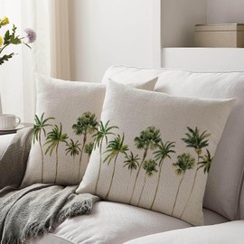 HODKHNO Throw Pillow Covers 16x16 Inch Modern Tropical Palm Trees Home Decor Pillowcase Cushion Case Lumbar Pillow Cover for Couch Bed Sofa