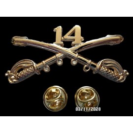 14th CAVALRY SWORDS SABERS MILITARY HAT PIN 14th CAVALRY REGIMENT BADGE U.S ARMY