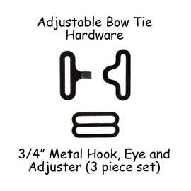 Adjustable Bow Tie Hardware Clips - 3/4" Black Metal (Qty 25)