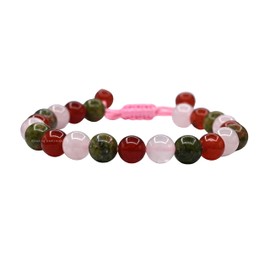 Bracelet for Fertility Luck Manifestation - Fertility Crystals Carnelian Unakite Rose Quartz Bracelet Set for Men Women Healing Calming Anxiety Stress Relief Gifts (Adjustable)