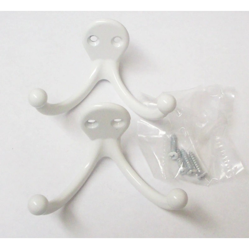 National Hardware 4PK National Hardware Door/Wall Mount White Double Clothes