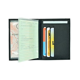 MACEMARO TRADING Credit Card Holder Credit Card Holder Credit Card Case Credit Card Case EC Credit Card ID Leather Car Licence Black Women Men Viewing Window 6 Compartments, black, Classic