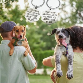 Funny Dog Tags,Stainless Steel Funny Pet Tag,Deeply Engraved Dog Collar Tag,Pet Cat Collar Charm Gift for Cats Owner Dog Lover (Mom)