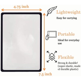 5pcs Lupas leer Full Page Magnifying Lens magnifying glass for reading 3 aumentos Lupa para leer