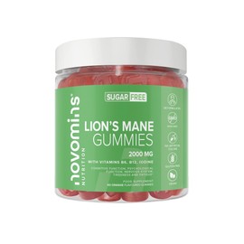 Novomins Lion’s Mane Gummies - Sugar Free – High Strength Lions Mane Mushroom Supplement – with Vitamin B6, B12 & Iodine – Mental Performance & Nervous System - Vegan- Gluten Free
