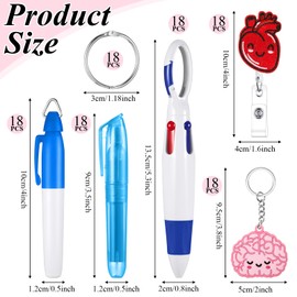 Henoyso 108 Pcs Nurse Badge Pens Mini Highlighter Pens Bulk Nursing Week Appreciation Gifts Retractable for Cna Women Students Graduation Coworkers (Lovely)