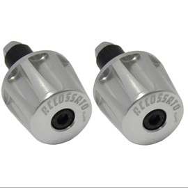Pair of Accossato Handlebar Weights Silver for Handlebars with Inner Hole from 12 mm to 20 mm for Kawasaki Zx10r 2011 to 2016 (CC 1000)