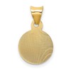 14K Solid Yellow Gold Sagrado Corazon Circle Round Medal Necklace